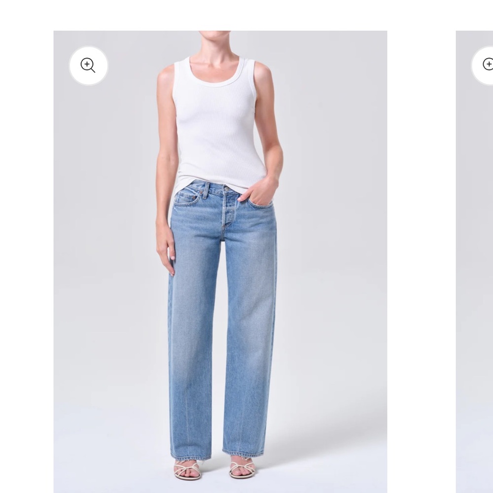 Agolde High-Rise Straight Leg Jeans in Light Blue